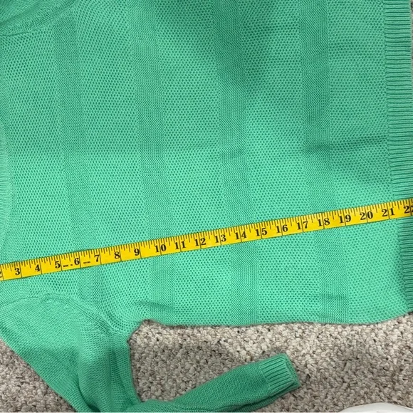 LOFT Mint Green Textured Stripe Knit Sweater - Small - Picture 2 of 6